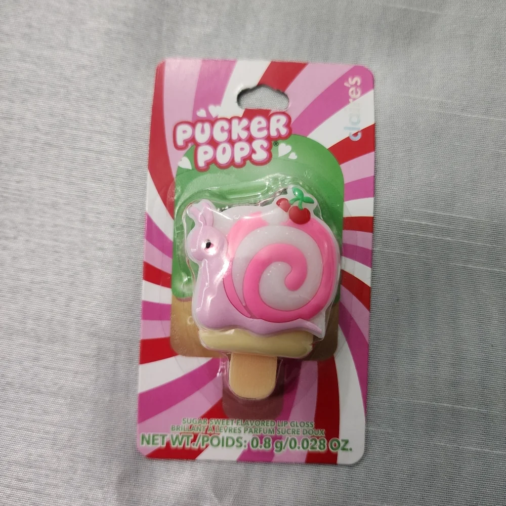 Claire's Club Unicorn Cozy Socks + Pucker Pops Pink Swirl Snail Lip Gloss Bundle